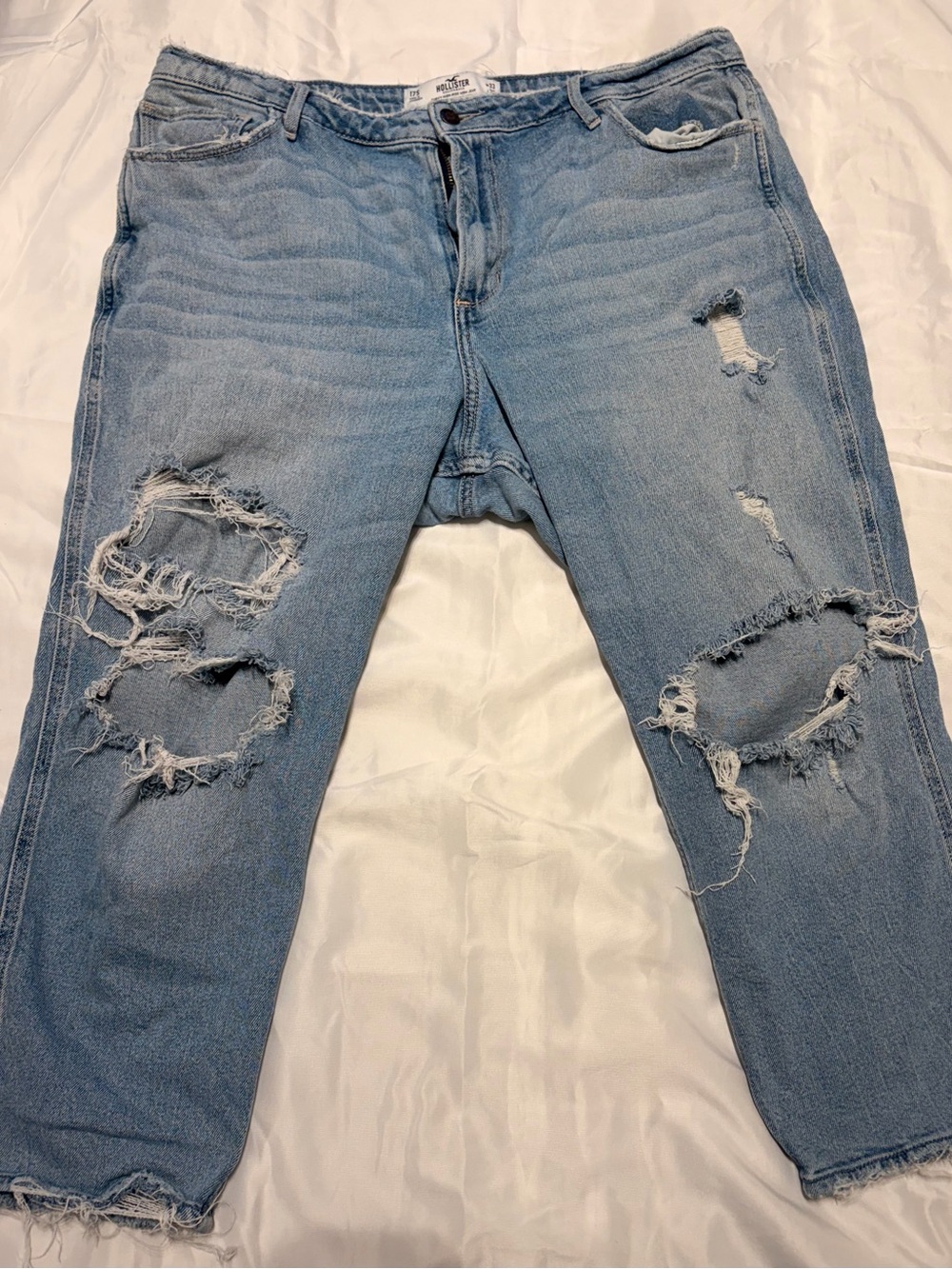 Light Blue Distressed Ripped Jeans